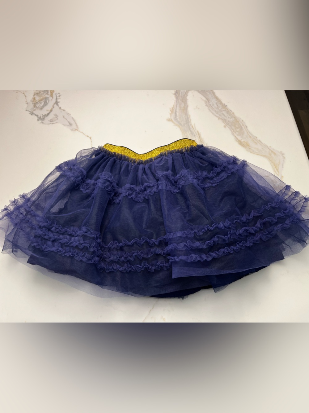 Mini boden navy gold tulle skirt euc 7/8y
